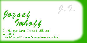 jozsef imhoff business card